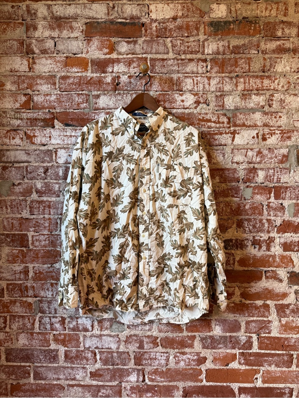 Vintage chaps camo leaf long sleeve